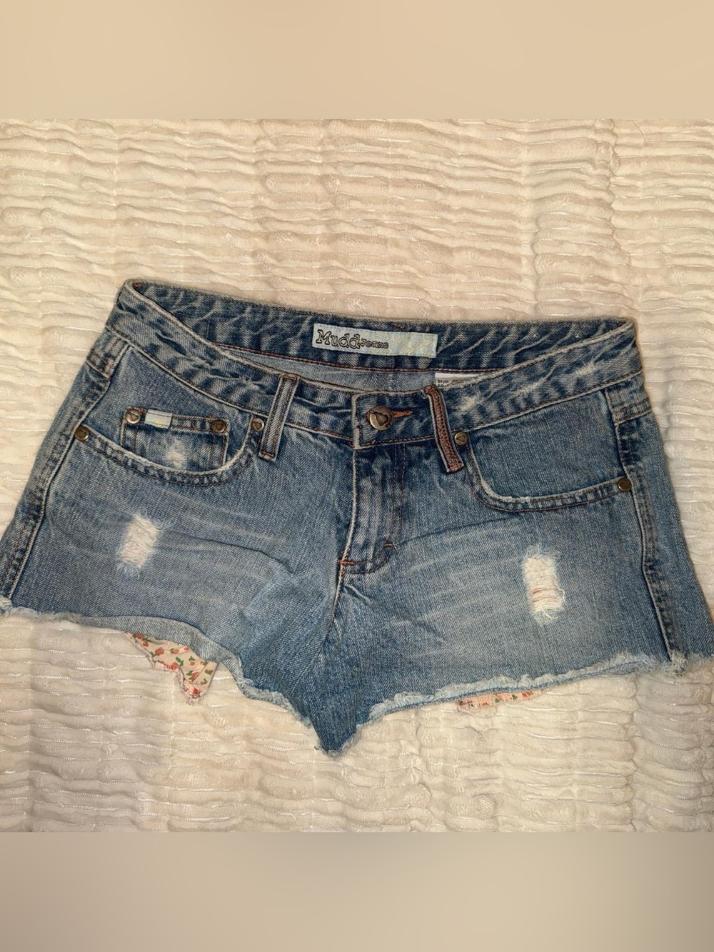 Mudd Light Blue Distressed Denim Women's Shorts